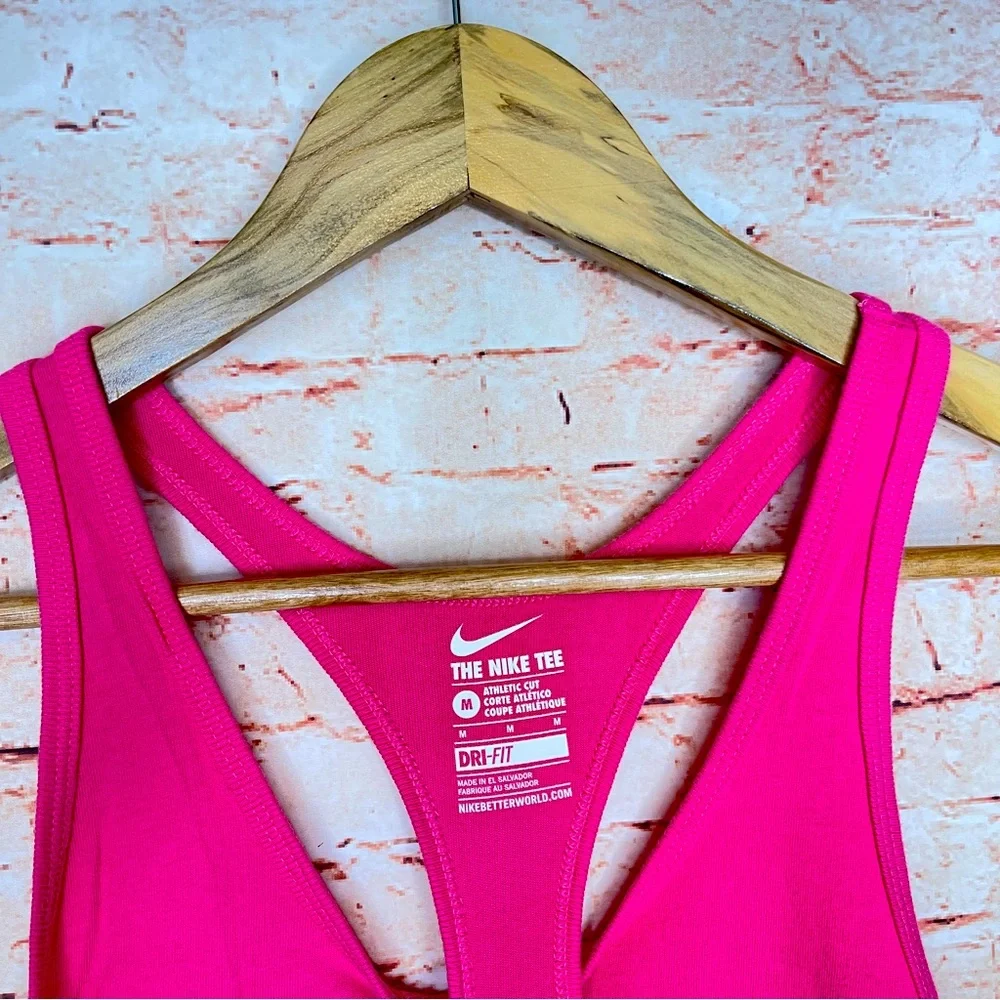 Nike | Hot Pink “Just Do It” dry fit racer back tank athletic fit